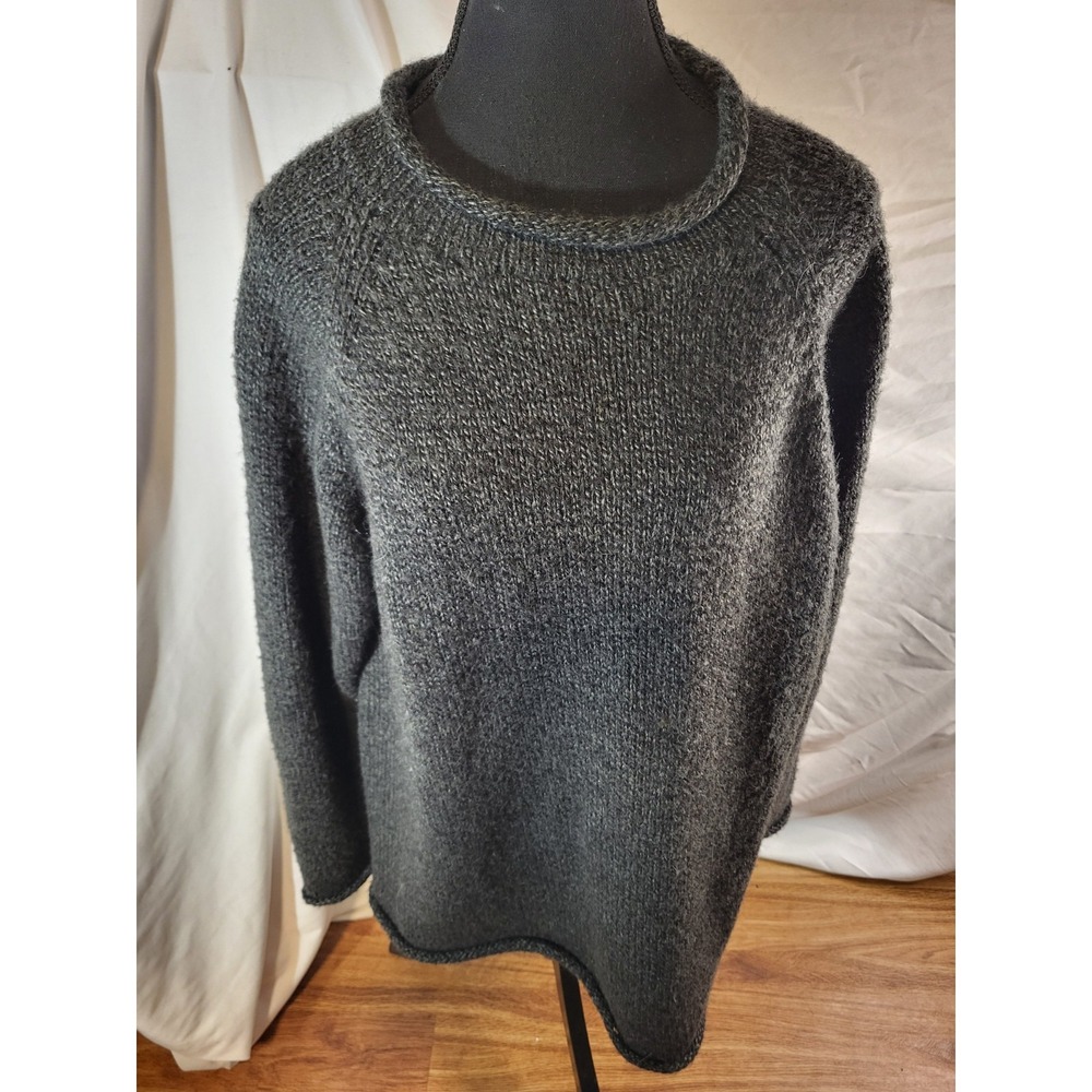 American South Side Alpaca Wool Peru Gray Rolled Sweater L/XL